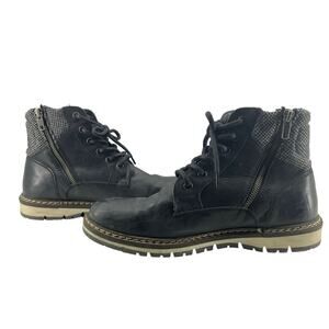 Crevo Men's Evanns Black Leather Fashion Boots - Size 8